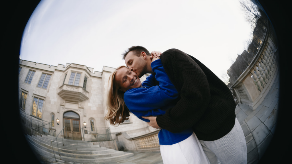 University of Arkansas Engagement Session film photography