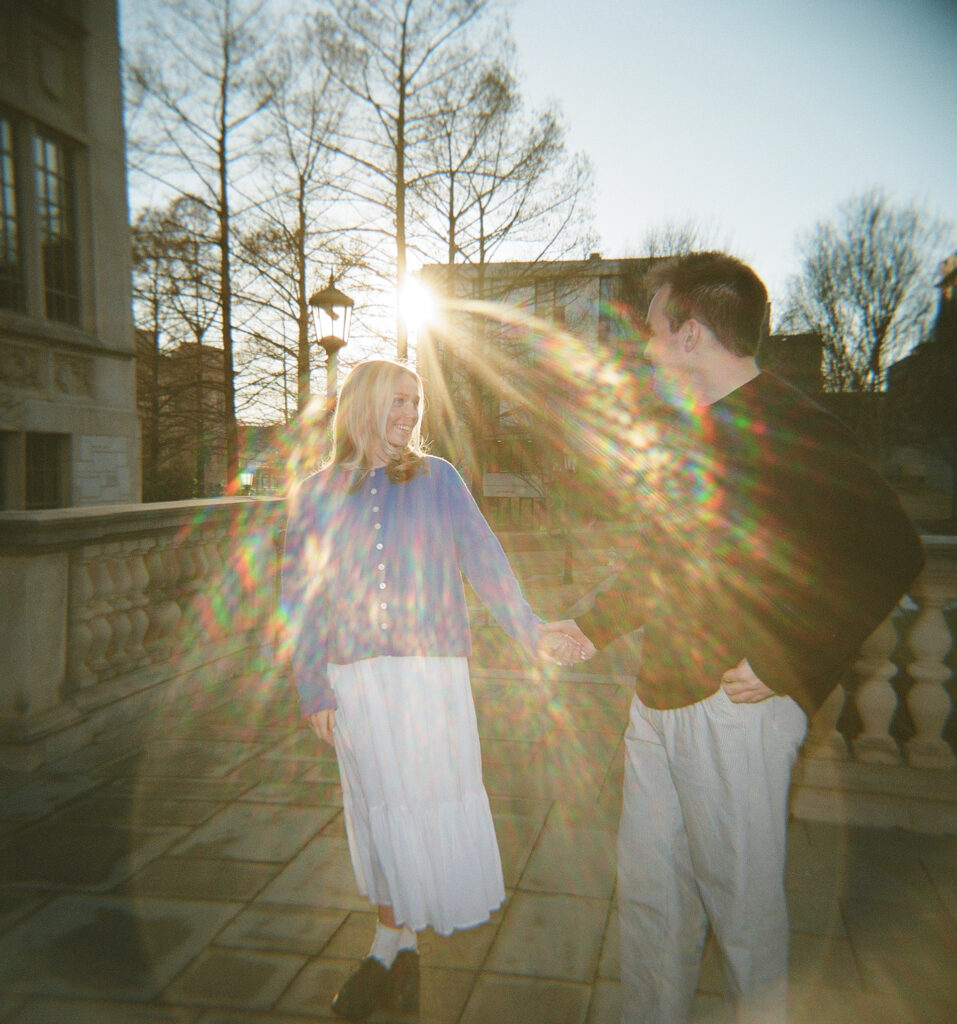 University of Arkansas Engagement Session film photography